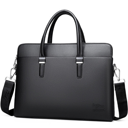 Cross-border supply men's handbags shoulder crossbody bag business briefcase computer bag soft leather men's bag