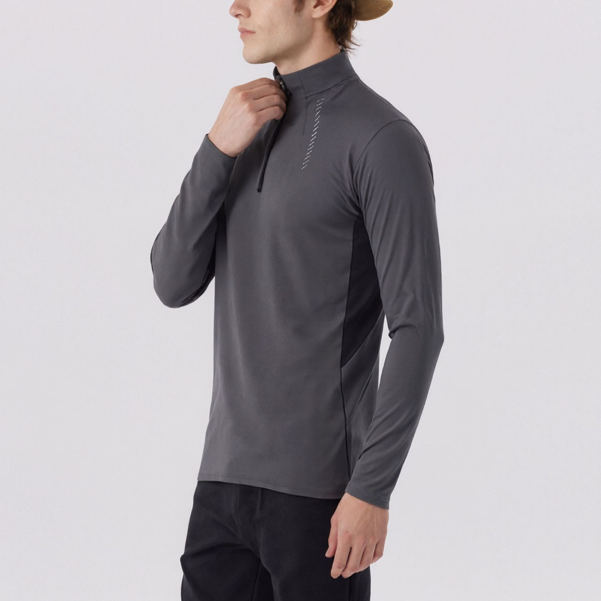 Dijia protector solar medio cremallera rápida ropa de secado camiseta deportiva al aire libre hombre moda entrenamiento de bicicleta correr ropa de fitness