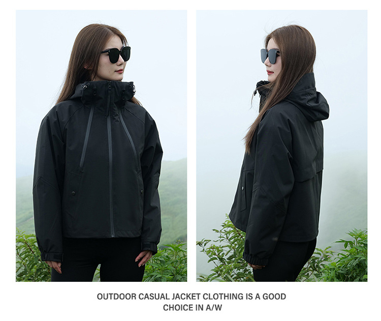 Soft Shell Hiking Jacket Windproof Waterproof Three-in-one_voghion.com