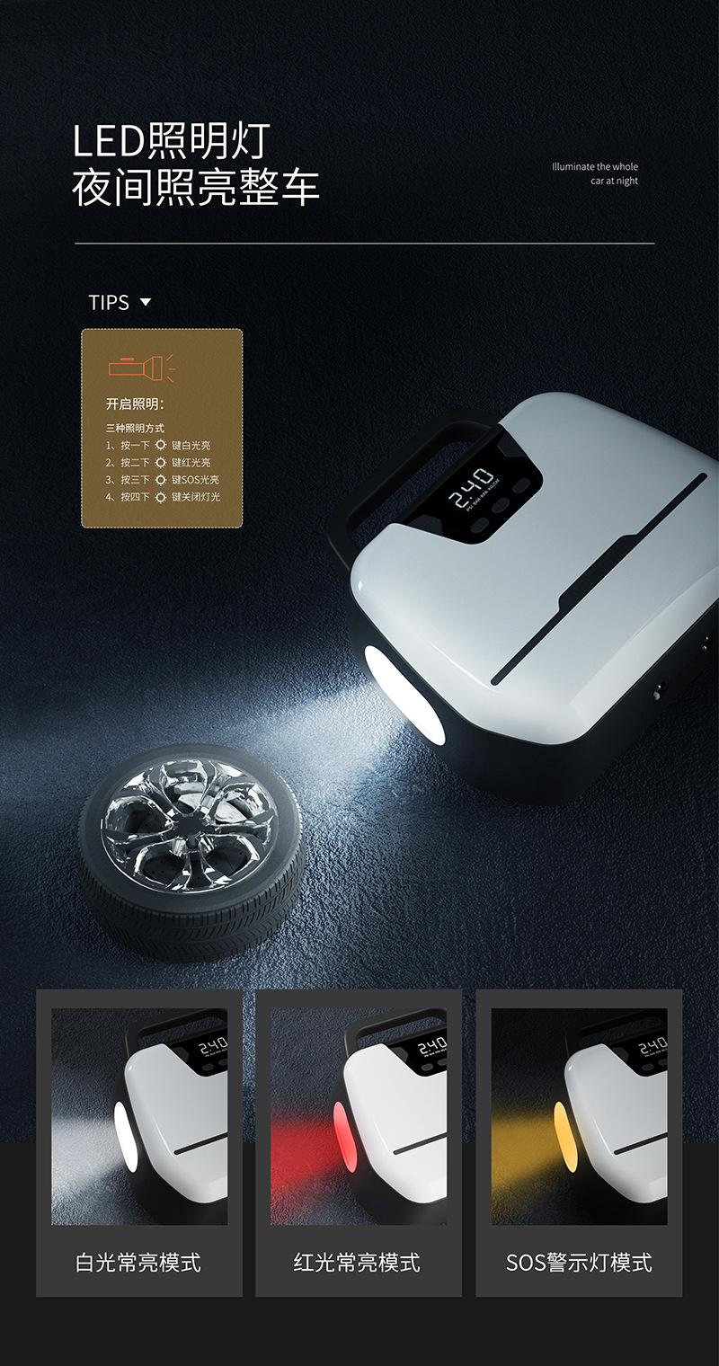Vehicle-Mounted Air Pump Digital Display Automatic Charging Parking Home Dual-Use Portable Tire Inflator Outdoor Air Pump Cross-Border British