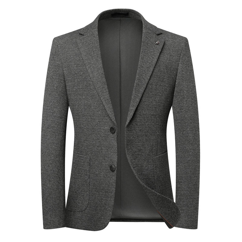Áo vest nam công sở dáng ôm, pha len lông cừu, dày dặn, chống nhăn, cổ bẻ phẳng — màu xám