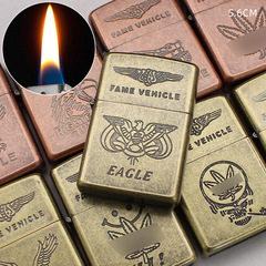 JT Antique Kerosene Lighter, Red Copper/Rust Brown Series Engraved Creative Lighter, Kerosene Lighter Mixed Sale