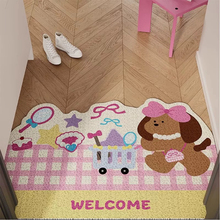 韓式少女多巴胺風入戶地墊小狗絲圈防滑腳墊地毯進門墊玄關大門口