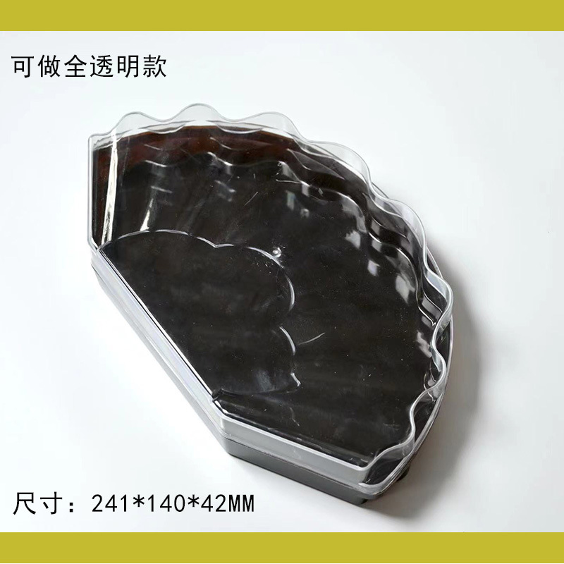 Caja de plástico en forma de ventilador de 10 cápsulas, bola de chocolate, dulces, dulces, galletas de boda, caja de embalaje de plástico PS