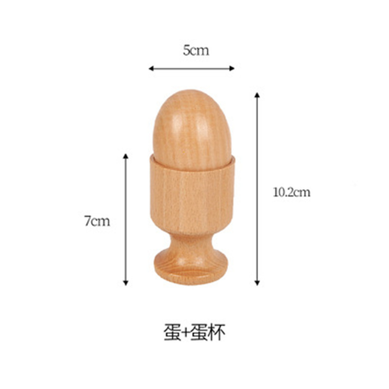 Material didáctico Montessori, kit sensorial de madera de haya para la coordinación ojo-mano, juguete educativo con cuentas, anillos, huevera