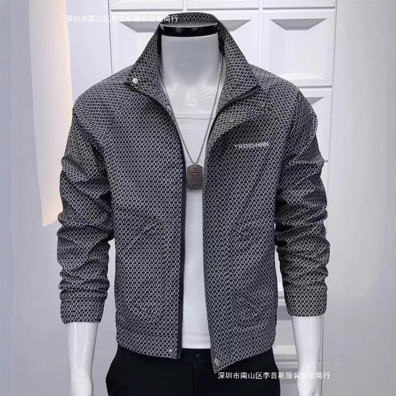 Spring and Autumn Coat Men's New Fashionable Brand Plaid Jacket Clothes Men's Fashionable Casual Spring Top