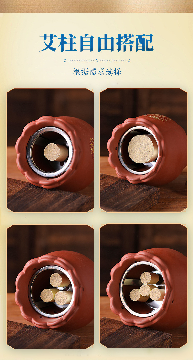 Fire Dragon Moxibustion Jar Huo Long Guan Portable Ceramic Warming Tool for Home Massage and Wellness in use