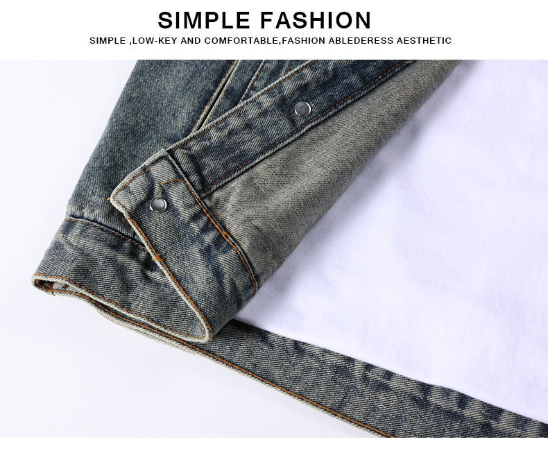 Bear [Trendy] High-luxury locomotive style embroidery fashionable men's denim jacket, denim jacket men's top 532_voghion.com