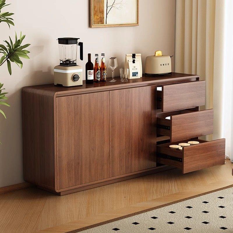 Solid Wood Sideboard, Modern Minimalist Side Cabinet, Living Room Cabinet, Tea Cabinet, Kitchen Storage Cabinet, Integrated Storage Cabinet