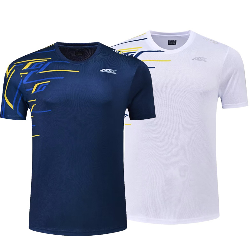 New Badminton Suit Men's and Women's Short-sleeved Competition Suit Quick-drying Top Student Children's Tennis Competition Sportswear 6586
