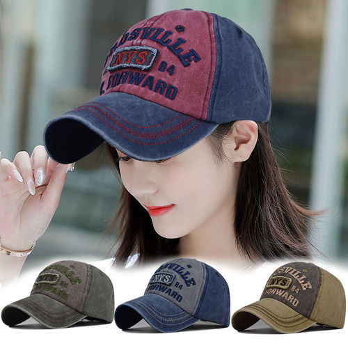Hat men's NYS embroidered outdoor sports baseball cap women's casual versatile old Korean embroidered peaked cap ins trend