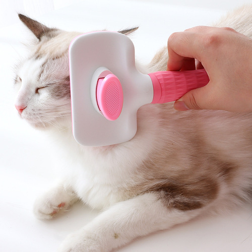 Pet-specific self-cleaning comb stainless steel needle soft handle wire brush cat floating hair cat comb supplies wholesale