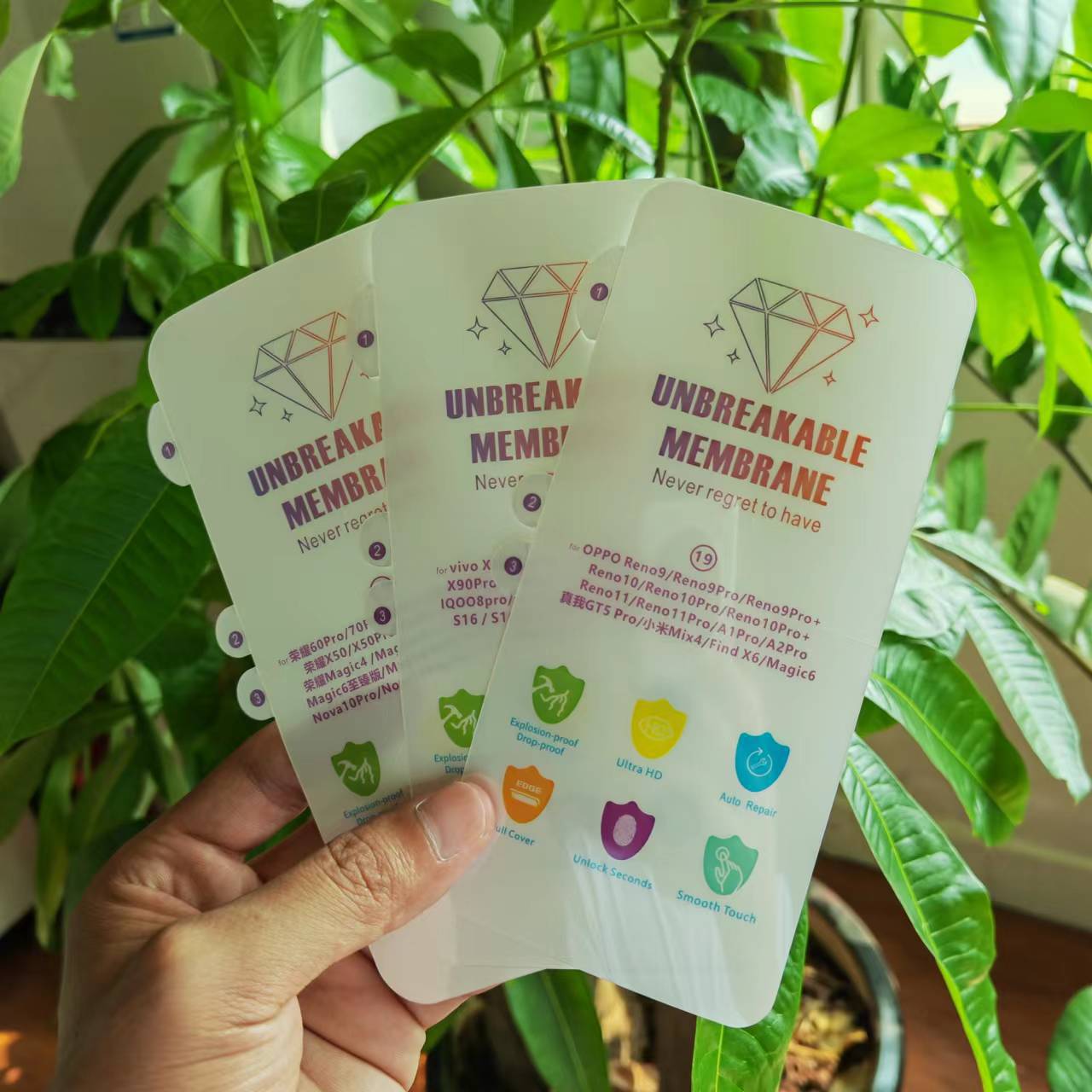 Mayorista pantalla curva sin hornear película UV foto sólida para Huawei Xiaomi OPPOVIVO Glory auto-reparación película de teléfono móvil HD