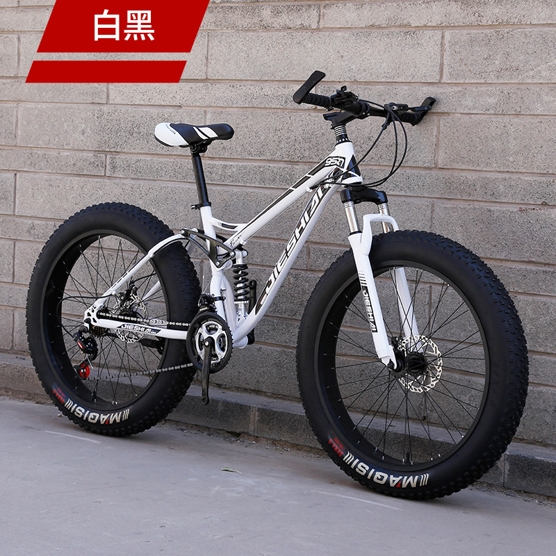 Bicicleta de montaña de doble absorción de impactos, moto de nieve de velocidad variable todoterreno, neumático grande 4.0, bicicleta, hombres y mujeres, playa, estudiantes ligeros