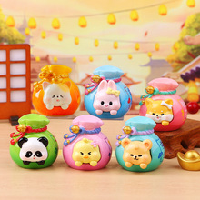 萌宠可爱福气满满盲盒卡通手办卧室电视柜桌面装饰品摆件厂家直销