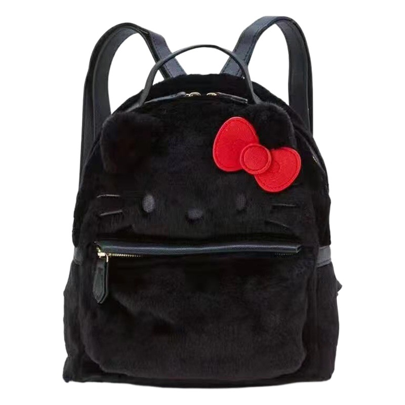 Lindo dibujos animados de moda pequeño peludo perro blanco Mochila de felpa mochila para salida Mochila pequeña