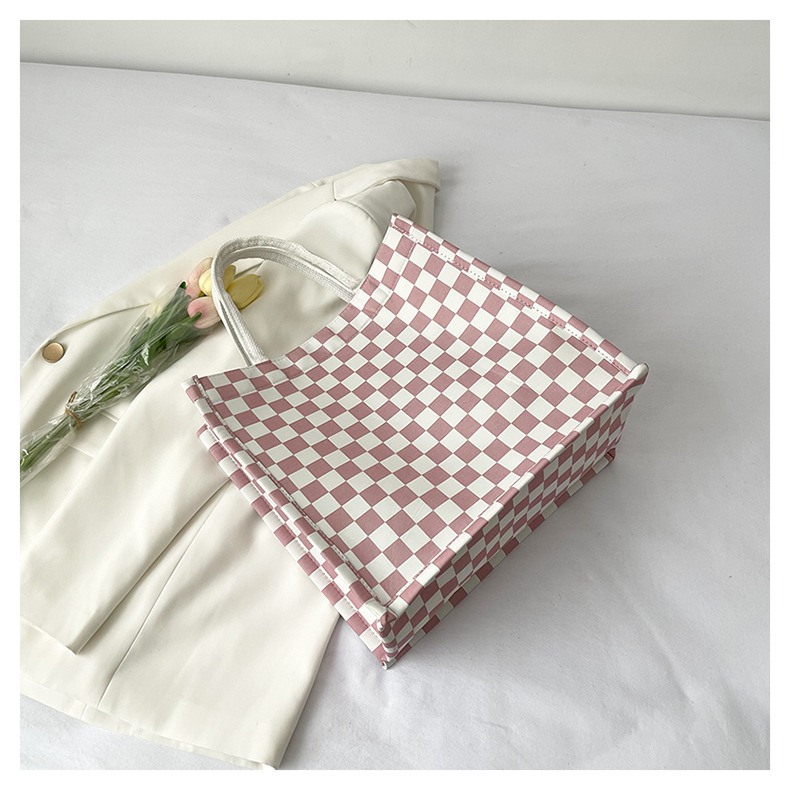 Large-capacity single-shoulder tote bag 2024 new style fashionable and textured trendy handbag for commuting and casual use, large checkered bag for women undefined