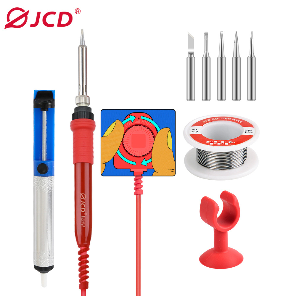 JCD金瓷新款60W电烙铁可调温 家用焊接电子维修工具套装 厂家直销