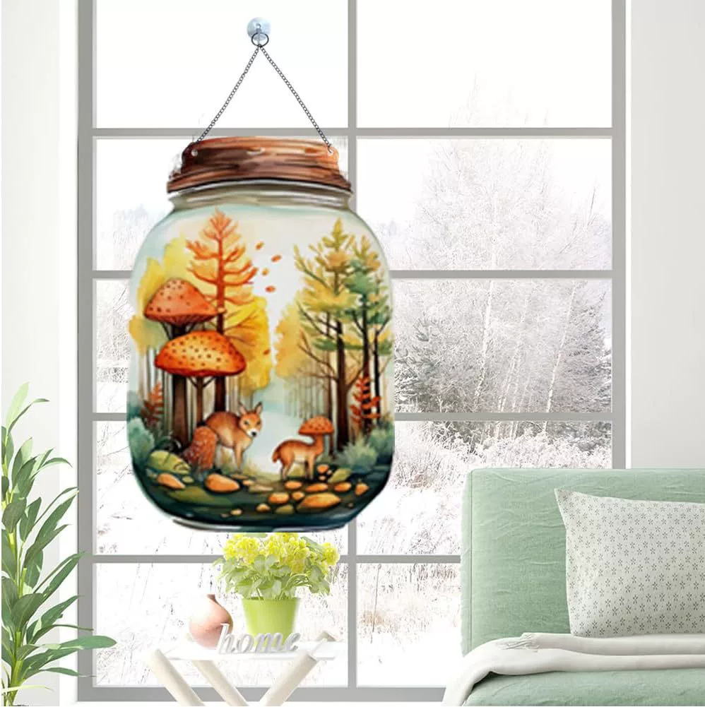 Трансграничная оптовая продажа акриловое рождественское стекло окна подвеска стены экзотические бутылки витражные стеклянные панели для дома