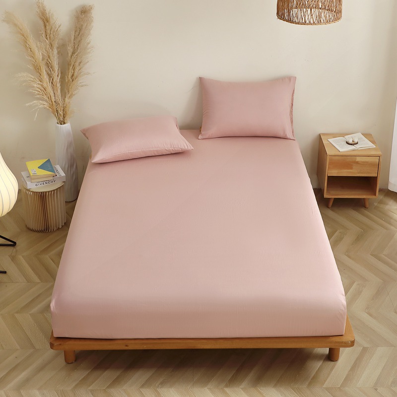 Sombrilla de cama de hilo de doble capa de algodón de color sólido de algodón de una sola pieza/funda de cama