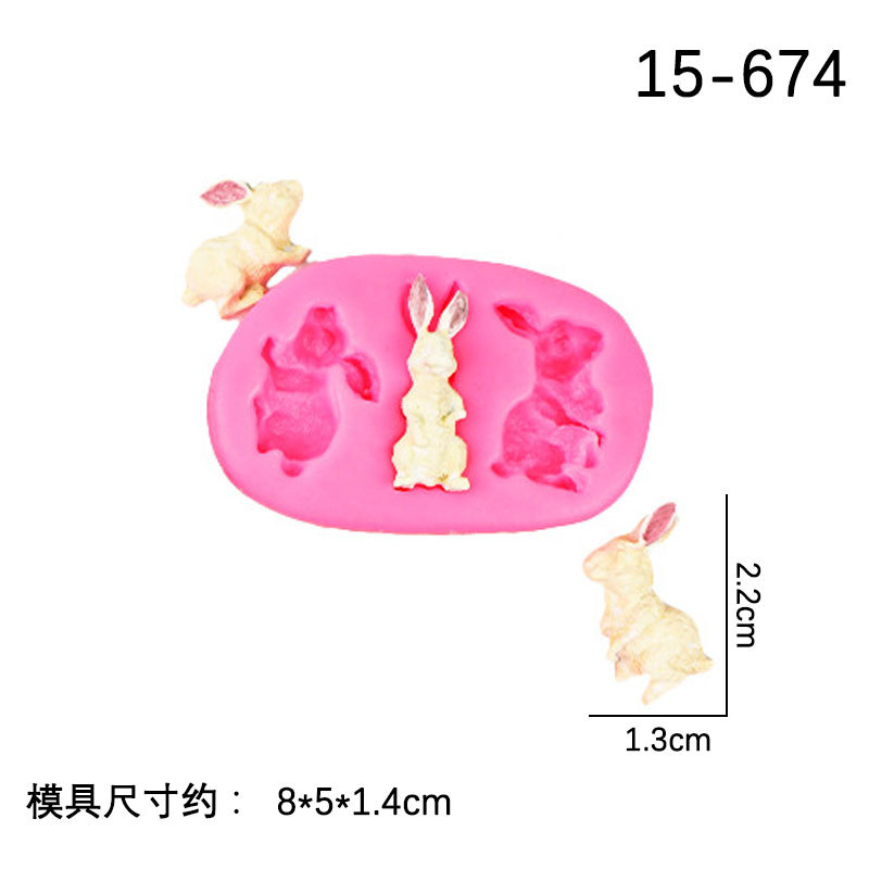 Conejo de dibujos animados zanahoria flor silicona molde creativo fondant cake decoración accesorios arcilla suave cerámica herramienta