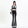 Paige fish tail Split ends Bell-bottoms Color matching Self cultivation 2023 spring and autumn new pattern Retro Elastic force Jeans Show thin