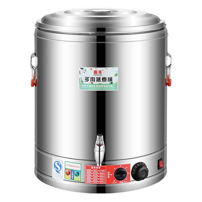 304 de espesor de acero inoxidable de tres capas de ebullición Cubo de aislamiento cantina calefacción eléctrica de cocina cubo fábrica de agua hirviendo Cubo de gran capacidad