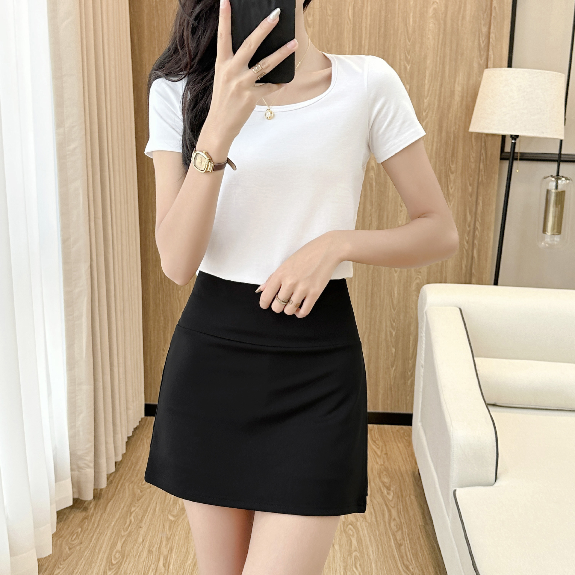 黑色包臀半身裙女2024新款春夏高腰性感包裙短裙工装ol职业一步裙