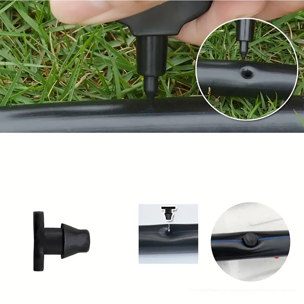 4 / 7mm tubo púbido tipo tapón superior para riego de jardinería accesorios de tubo capilar de micro-spray piezas de conexión de agua PE especial para agujeros de llenado