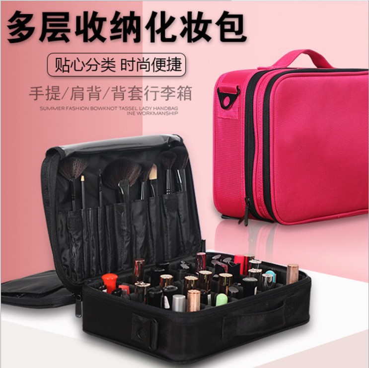 Fabricantes transfronterizos maquillaje bolsa de maquillaje de gran capacidad maquillaje portátil maquillaje manicura tacones maquillaje caja de almacenamiento