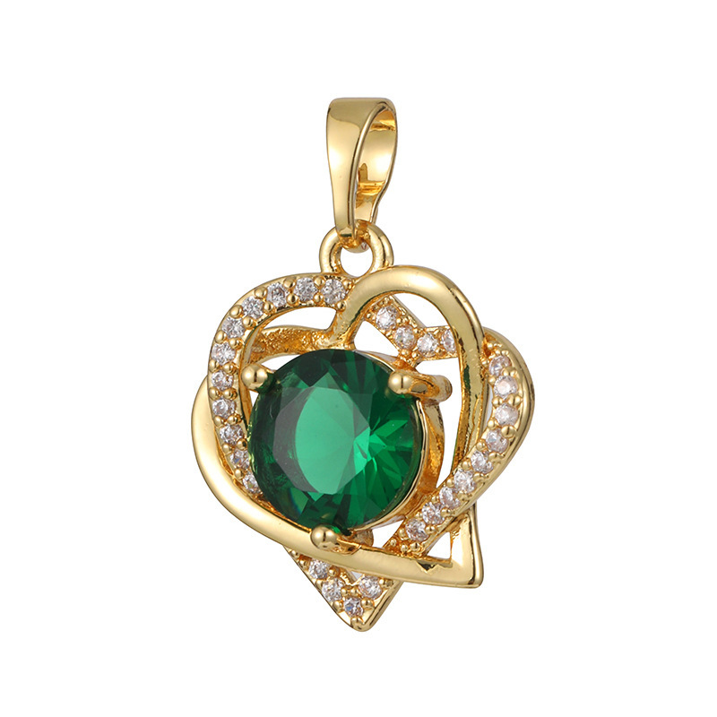 Joyas transfronterizas colgante de rubí esmeralda ligero de lujo accesorios de acero de titanio collar no decolor cadena clavícula