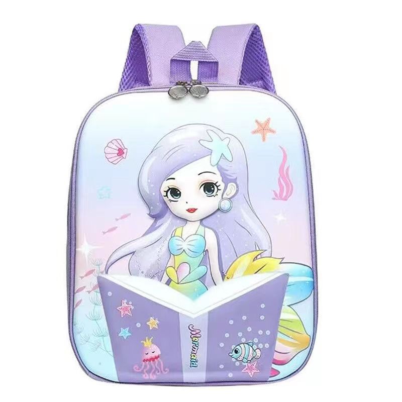 Princesa Elsa mochila de dibujos animados kindergarten bebé 3D duro Shell mochila ligera niños lindo pequeña mochila