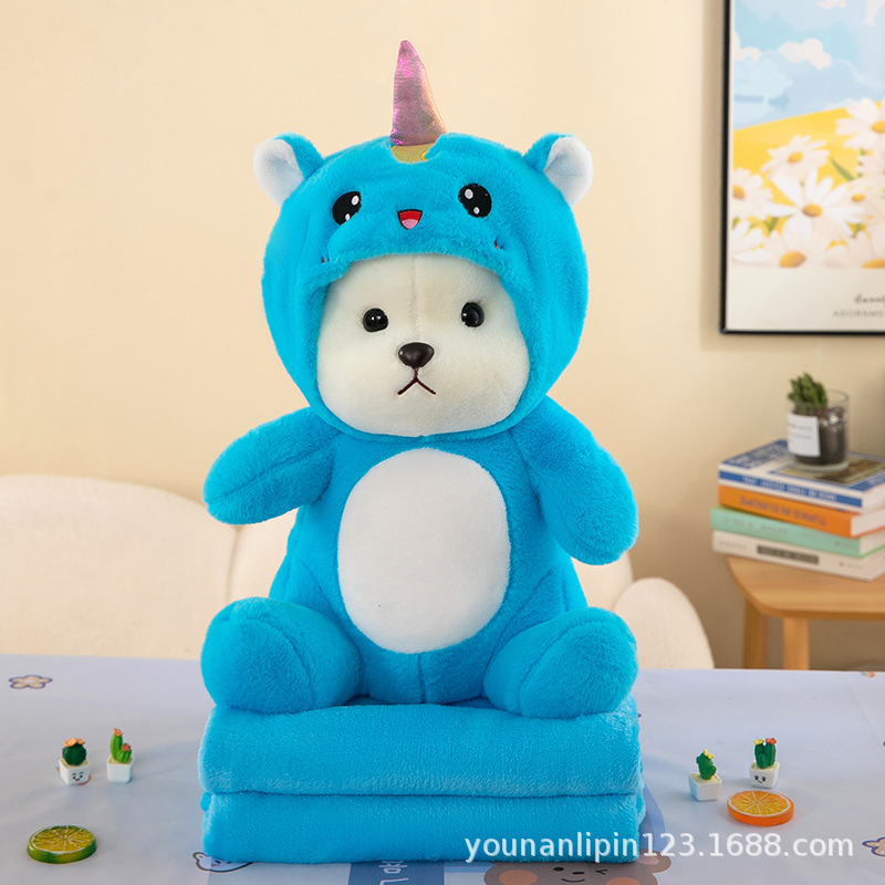 Oficina de dibujos animados almohada edredón de doble propósito almohada cojín del coche multi-funcional manta siesta Comercio exterior al por mayor