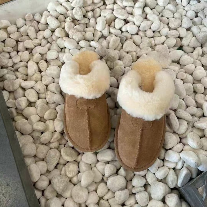 薄底星拖桑坡村皮毛一体雪地靴女一脚蹬羊毛鞋加绒加厚毛拖鞋|undefined