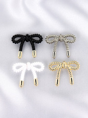 Metal Button for Women's Overcoat, Suit Coat, Jacket Knob, High-Quality Clothes, Gold-Colored Woven Bow Button, Wholesale
