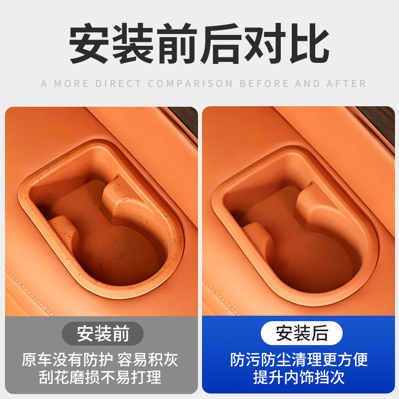 Suitable for Great Wall H10 three-row cup holder silicone anti-slip mat for car interior, decorative accessories and parts