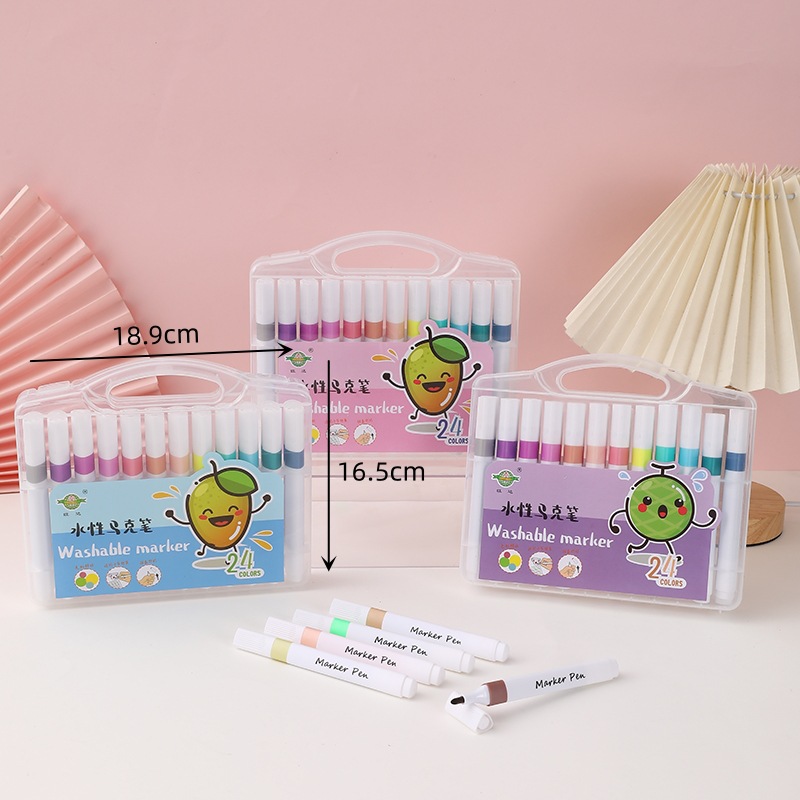 Rotuladores triangulares de gran capacidad a base de agua, juego de rotuladores de acuarela lavables para niños, materiales de arte para estudiantes, pinceles para graffiti