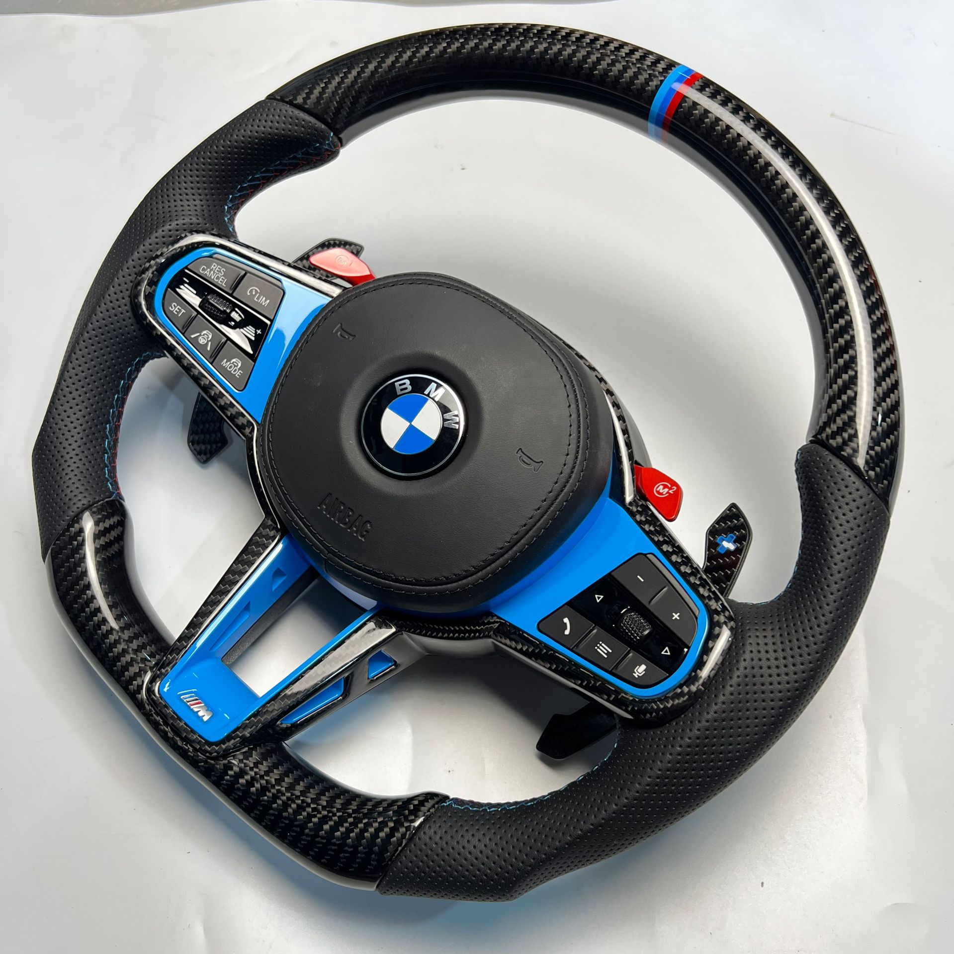 Applicable to BMW G20 G22 G80 G87 M2 M3 M4 old modified new CS real carbon fiber steering wheel assembly