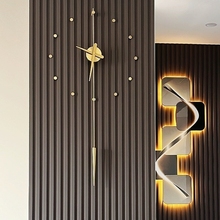 全铜时钟格栅装饰创意墙壁挂墙极简挂钟表客厅家用时尚