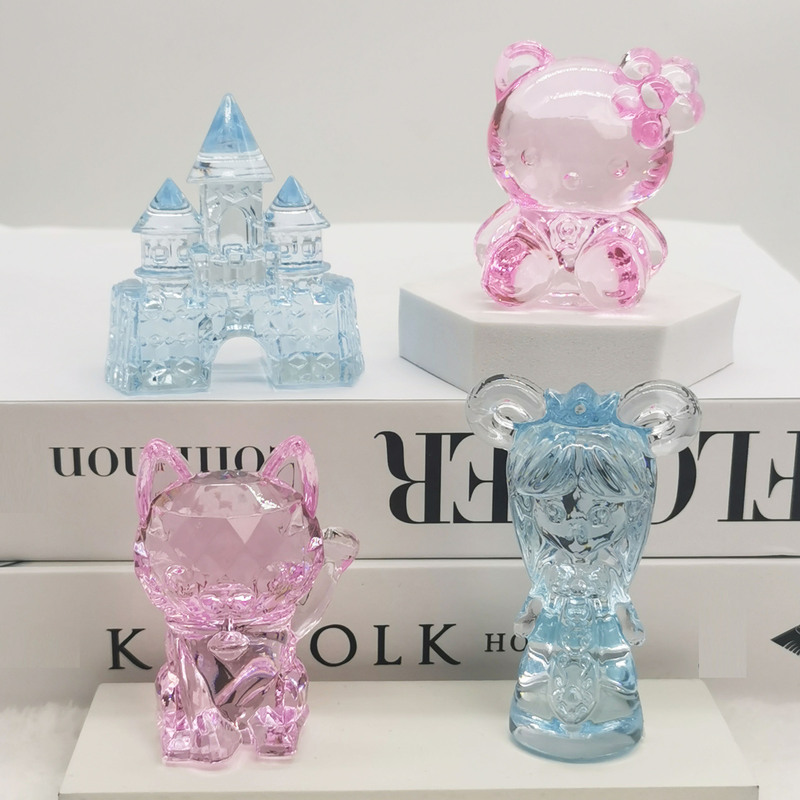 New acrylic color princess castle girl kt cat creative crystal children's amusement park toy ornaments wholesale New acrylic color princess castle girl kt cat creative crystal children's amusement park toy ornaments wholesale