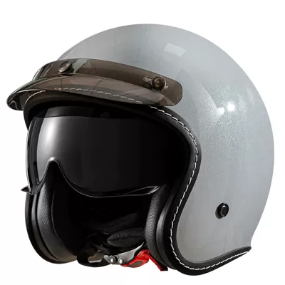 Electric Scooter Cruising Helmet, Motosiklet kaskı (dəbilqə) - 618-cement-gray-brimmed-endoscope-m