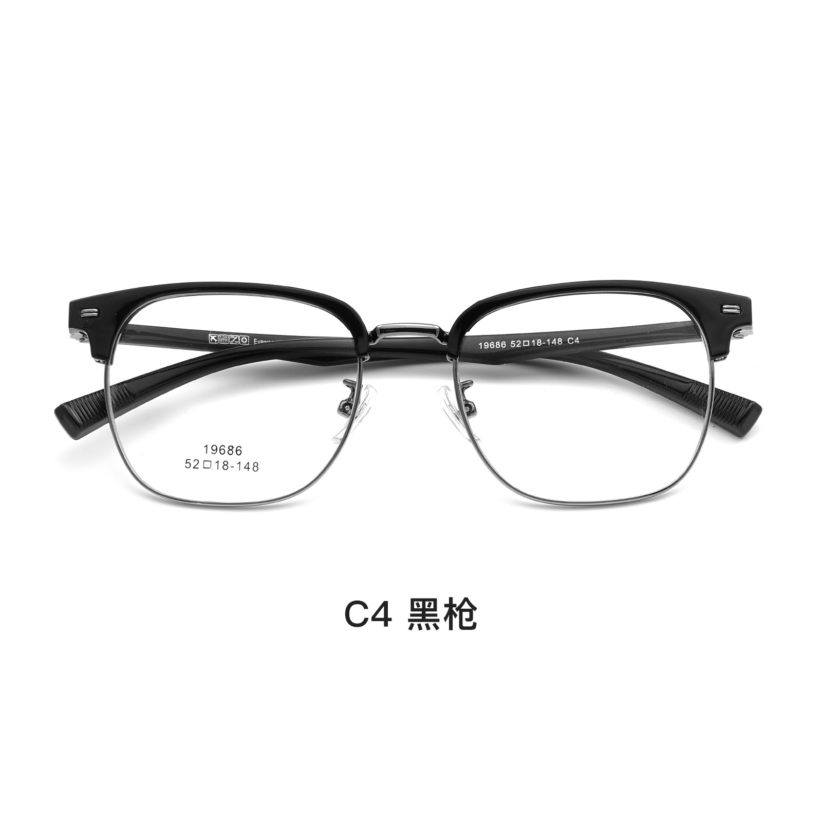 La Luz de negocios de moda tridimensional cuadrado ceja Marco de aleación TR Marco de gafas piel suave almohadilla de la nariz de silicona puede ser equipado con gafas Danyang lote