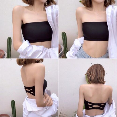 Seamless ice silk beautiful back underwear women's new one-line adjustable breasted one-piece sports tube top chest vest summer