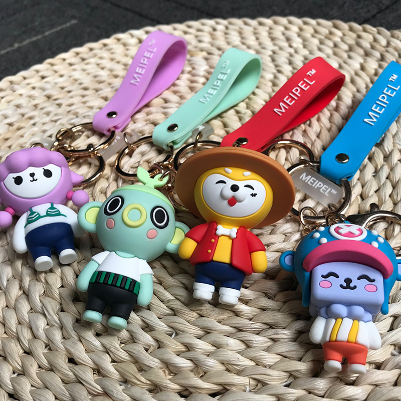 卡通萌宠钥匙扣 创意可爱书包挂饰情侣礼品贼萌团卡通汽车钥匙扣