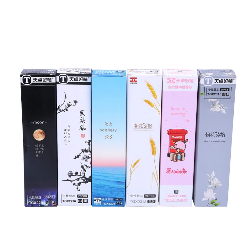 Black rollerball pen for elementary school students, 0.5mm, 20 pieces