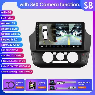 DVD Navigation — of Volkswagen Up, Android Large-Screen - with-360-camera-8128g-wifi4g-lte-version-7862-carplay-eight-core-9inch-adapt-to-volkswagen-up-2017-2023-manual-air-conditioning