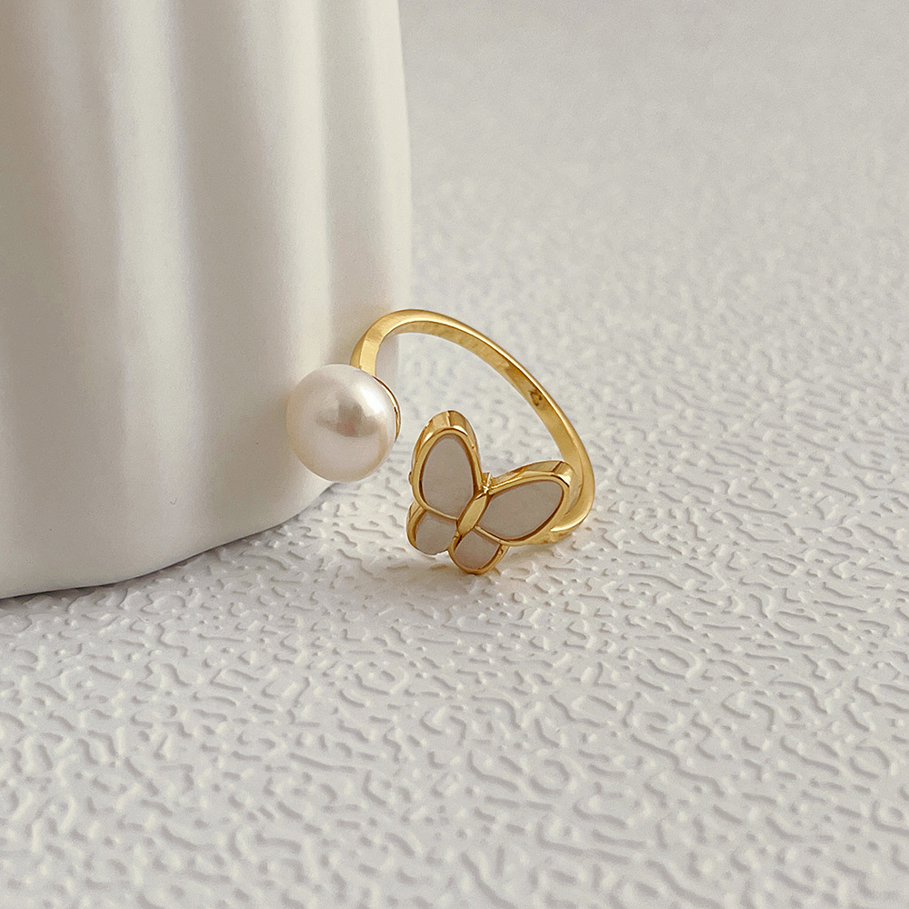 Simple Style Butterfly Copper Plating Rings 1 Piece