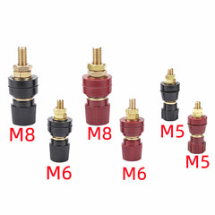 High current pure copper terminal terminal 333/555 lithium battery inverter wire clip pile head M6M8 bakelite red and black