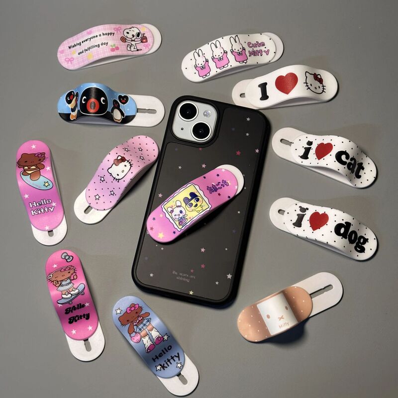 Cute Cartoon Creative Push-Pull Band-Aid Holder Mobile Phone Case Internet Celebrity Paste Lazy Mobile Phone Desktop Holder
