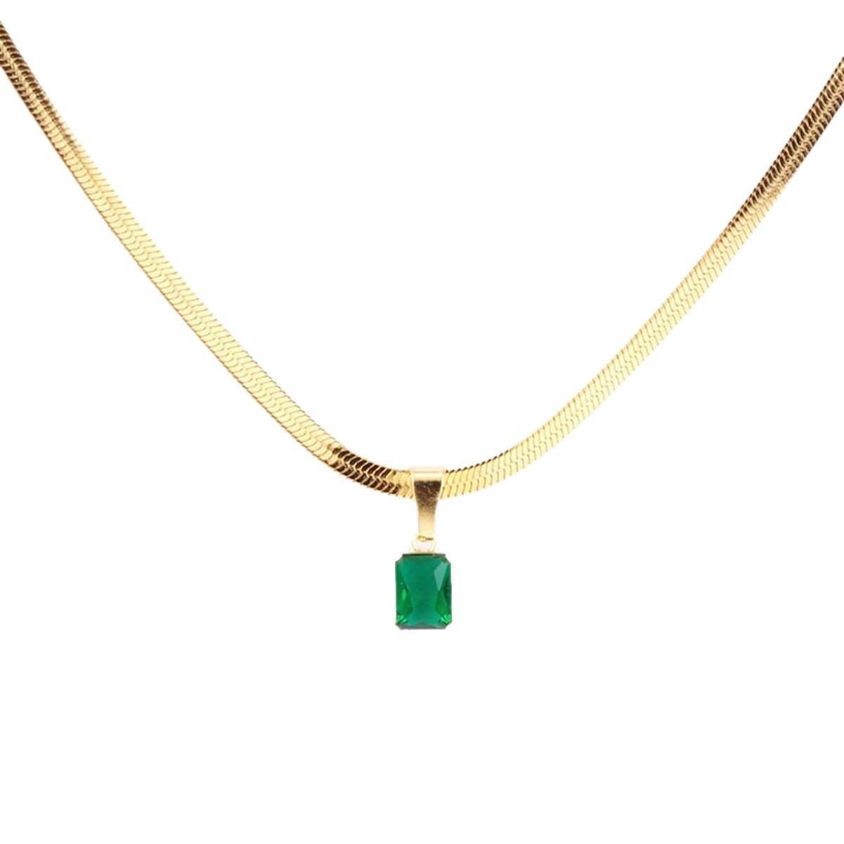(Cross-border trading), necklace with zircon, blade stainless steel, chain for key bag , accessory, simple and elegant design 5